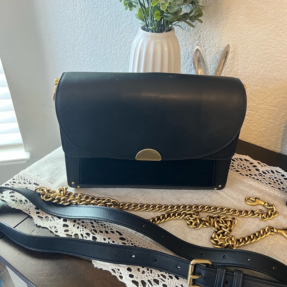 Coach Dreamer Black Leather Shoulder Bag